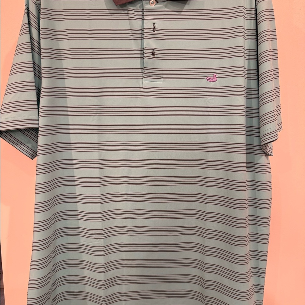 Men's Striped Polo Shirt - Green